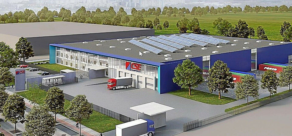 Rendering of the proposed plant in Berlin Marzahn Due to start producing sodium batteries in 2024, the new CSE plant in Berlin Marzahn