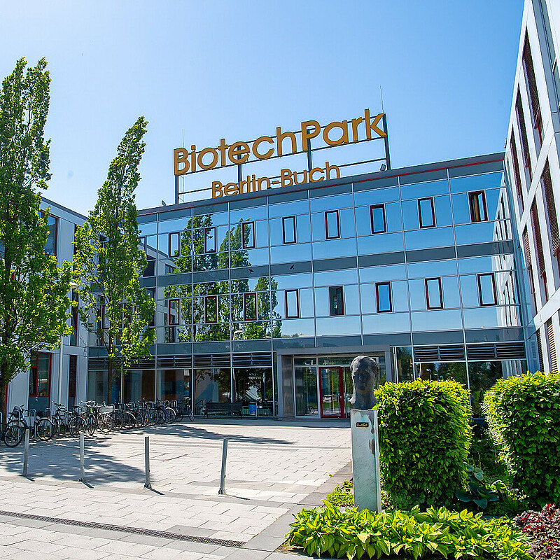 The main entrance to BiotechPark Berlin-Buch