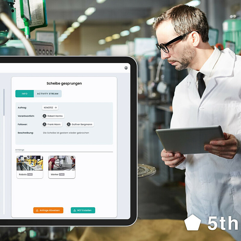 Relieving operators from tedious manual work and increasing transparency: 5thIndustry. 5thIndustry: “Think of Office 365 but for the shop floor.”