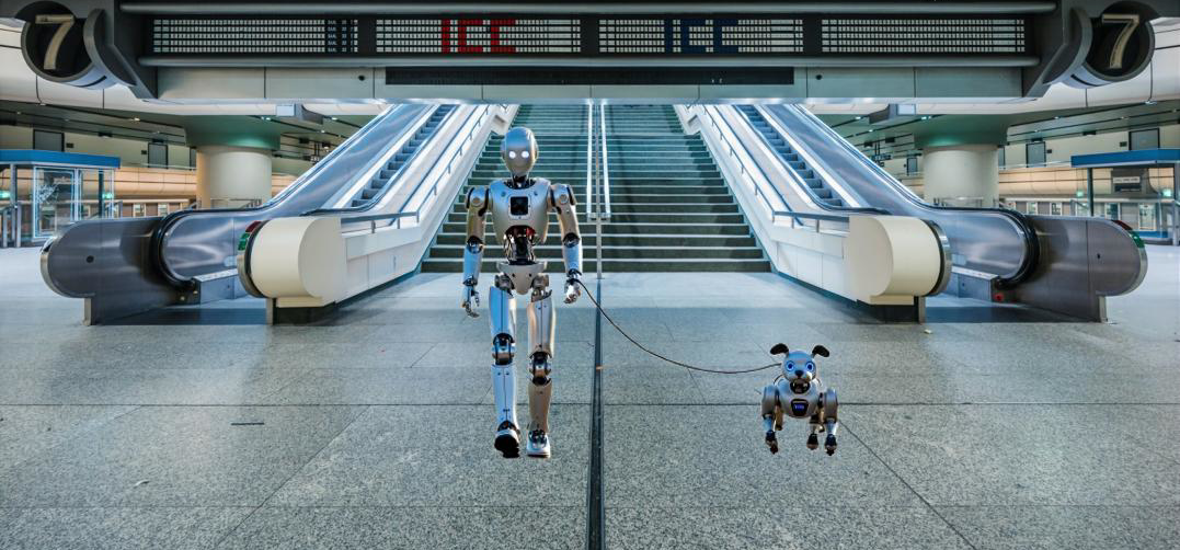 Robot with robot dog in the ICC Berlin