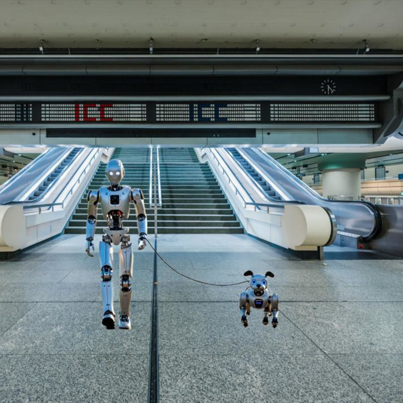Robot with robot dog in the ICC Berlin