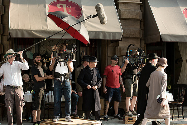 And … action! Shooting in Berlin. A scene from Babylon Berlin shot on location in Berlin.